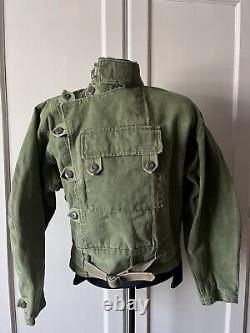 Vintage C54 Swedish Motorcycle Squadron Military Jacket Green Men's Medium