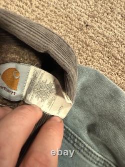 Vintage CARHARTT J10 Blanket Lined Trucker Jacket HTG Hunter Green Men Large L