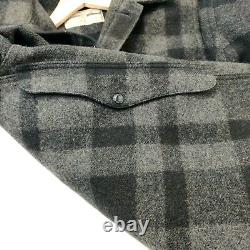 Vintage CC Filson Seattle Mackinaw Wool Cruiser Coat Plaid Gray Black Size XL