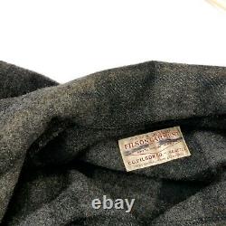 Vintage CC Filson Seattle Mackinaw Wool Cruiser Coat Plaid Gray Black Size XL