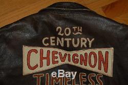 Vintage CHEVIGNON France TIMELESS HARMONY Leather Motorcycle Jacket Size XL