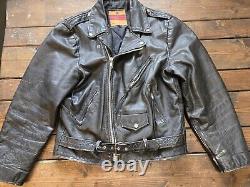 Vintage COOPER Black Leather Motorcycle Jacket. Biker. Men's