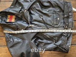 Vintage COOPER Black Leather Motorcycle Jacket. Biker. Men's