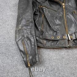 Vintage California Creations Leather Moto Jacket Mens Medium Black Motorcycle