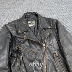 Vintage California Creations Leather Moto Jacket Mens Medium Black Motorcycle