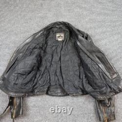 Vintage California Creations Leather Moto Jacket Mens Medium Black Motorcycle