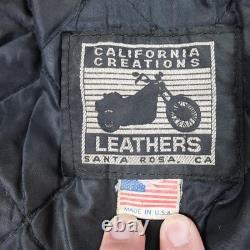 Vintage California Creations Leather Moto Jacket Mens Medium Black Motorcycle