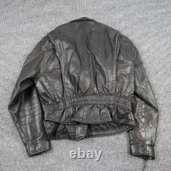 Vintage California Creations Leather Moto Jacket Mens Medium Black Motorcycle