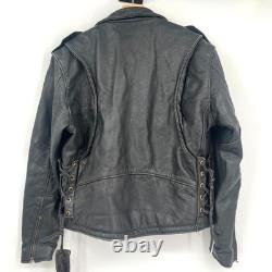 Vintage California Creations Leather Motorcycle Jacket 46 Made In USA (scuffs)