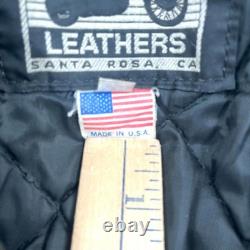 Vintage California Creations Leather Motorcycle Jacket 46 Made In USA (scuffs)
