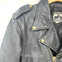 Vintage California Creations Leather Motorcycle Jacket 46 Made In USA (scuffs)