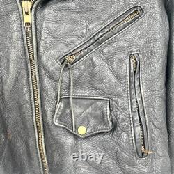 Vintage California Creations Leather Motorcycle Jacket 46 Made In USA (scuffs)