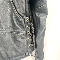 Vintage California Creations Leather Motorcycle Jacket 46 Made In USA (scuffs)