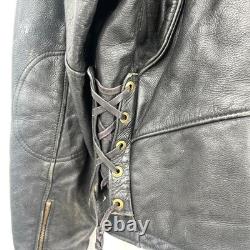 Vintage California Creations Leather Motorcycle Jacket 46 Made In USA (scuffs)