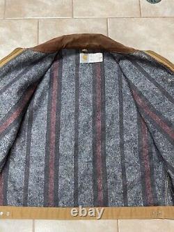 Vintage Carhartt Detroit Jacket Blanket Lined Mens Size 56 6BLJ 90's Made in USA