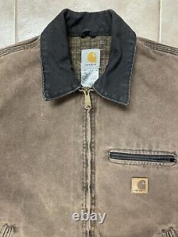 Vintage Carhartt Detroit Jacket J97 CHT Size Mens Large Made in USA