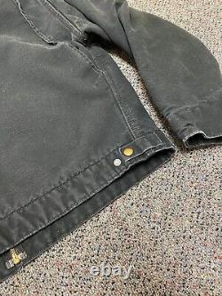 Vintage Carhartt Detroit Jacket Mens Size M-L Blanket Lined J01-BLK Embroidered