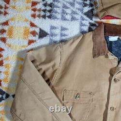 Vintage Carhartt XL Duck Tan Lined WIP USA Made Distressed Work Packer Jacket