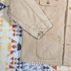 Vintage Carhartt XL Duck Tan Lined WIP USA Made Distressed Work Packer Jacket