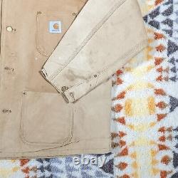 Vintage Carhartt XL Duck Tan Lined WIP USA Made Distressed Work Packer Jacket