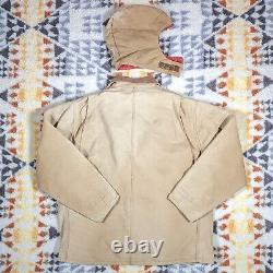 Vintage Carhartt XL Duck Tan Lined WIP USA Made Distressed Work Packer Jacket