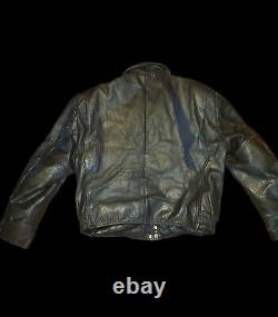 Vintage Chicago Cop Shop Leather Jacket Police Size 42 Heavy Retired Obsolete