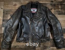 Vintage Chief Firstgear Hein Gericke Motorcycle Jacket Mens XL Brown Leather 90s
