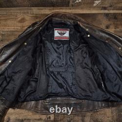 Vintage Chief Firstgear Hein Gericke Motorcycle Jacket Mens XL Brown Leather 90s