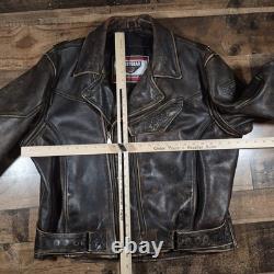 Vintage Chief Firstgear Hein Gericke Motorcycle Jacket Mens XL Brown Leather 90s