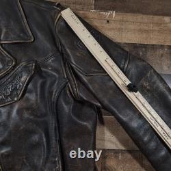 Vintage Chief Firstgear Hein Gericke Motorcycle Jacket Mens XL Brown Leather 90s
