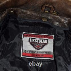 Vintage Chief Firstgear Hein Gericke Motorcycle Jacket Mens XL Brown Leather 90s