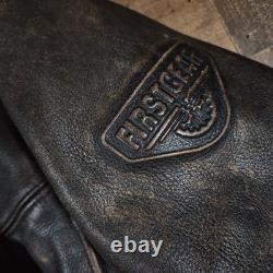 Vintage Chief Firstgear Hein Gericke Motorcycle Jacket Mens XL Brown Leather 90s