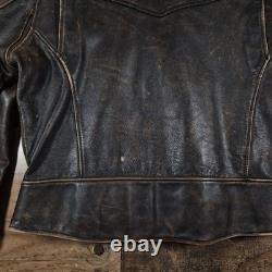 Vintage Chief Firstgear Hein Gericke Motorcycle Jacket Mens XL Brown Leather 90s