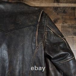 Vintage Chief Firstgear Hein Gericke Motorcycle Jacket Mens XL Brown Leather 90s