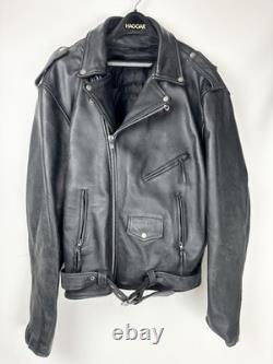 Vintage Classic Perfecto Leather Motorcycle Jacket Size 48T