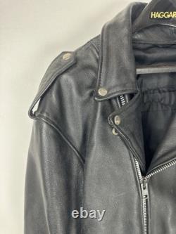 Vintage Classic Perfecto Leather Motorcycle Jacket Size 48T