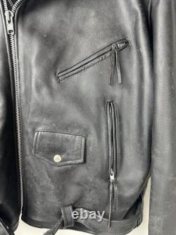 Vintage Classic Perfecto Leather Motorcycle Jacket Size 48T