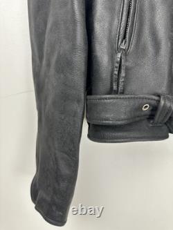 Vintage Classic Perfecto Leather Motorcycle Jacket Size 48T
