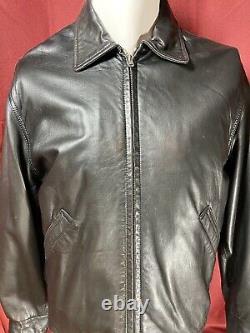 Vintage Coach Black Leather Moto Jacket Full Zip Short Coat Men's Size XS