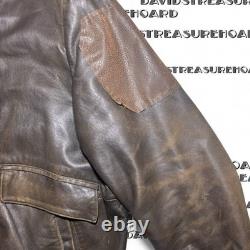 Vintage Collezione SA Leather Bomber Jacket Mens Size 2XL Faded Motorcycle Biker