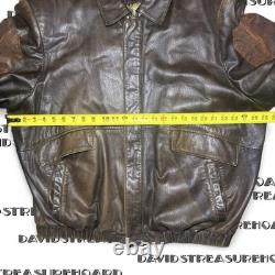 Vintage Collezione SA Leather Bomber Jacket Mens Size 2XL Faded Motorcycle Biker