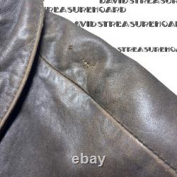 Vintage Collezione SA Leather Bomber Jacket Mens Size 2XL Faded Motorcycle Biker