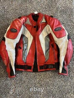 Vintage Cortech Leather Biker Moto Jacket- Red
