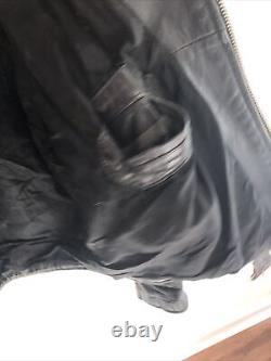 Vintage Cowhide Leather Motorcycle Jacket Mens Black USA