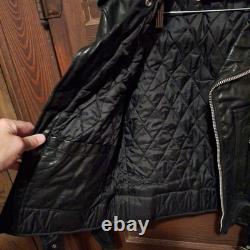 Vintage Cycle Rider Black Leather Motorcycle Jacket Size 42