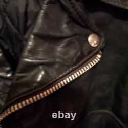 Vintage Cycle Rider Black Leather Motorcycle Jacket Size 42