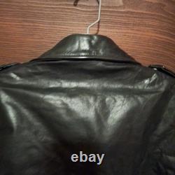 Vintage Cycle Rider Black Leather Motorcycle Jacket Size 42