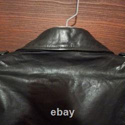 Vintage Cycle Rider Black Leather Motorcycle Jacket Size 42
