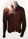 Vintage Cycle Rider Leather Men Jacket- Brown Color Size 44