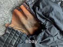 Vintage DISTRESSED patina MOTORCYCLE leather jacket 46 black POLICE mad-max